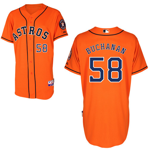 Jake Buchanan #58 Youth Baseball Jersey-Houston Astros Authentic Alternate Orange Cool Base MLB Jersey